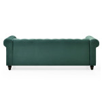 Paris Prix Canapé 3 Places Velours "Chesterfield" 209cm Vert