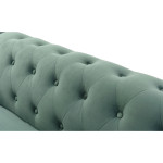 Paris Prix Canapé 3 Places Velours "Chesterfield" 209cm Vert