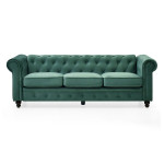 paris prix Canapé 3 Places Velours "Chesterfield" 209cm Vert