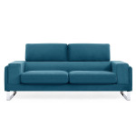 Paris Prix Canapé 3 Places Velours Côtelé "Ezekiel" 198cm Bleu
