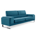 paris prix Canapé 3 Places Velours Côtelé "Ezekiel" 198cm Bleu