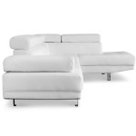 Paris Prix Canapé 5 Places "Como" 260cm Blanc Angle Droit