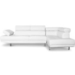 paris prix Canapé 5 Places "Como" 260cm Blanc Angle Droit