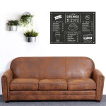 Paris Prix Canapé Club Vintage "Balista" 195cm Marron