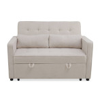 Paris Prix Canapé Convertible 2 Places Bouclette "Léa" 133cm Beige