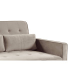 Paris Prix Canapé Convertible 2 Places Velours "Léa" 133cm Beige