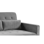 Paris Prix Canapé Convertible 2 Places Velours "Léa" 133cm Gris