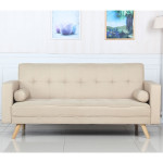 Paris Prix Canapé Convertible 3 Places Scandinave "Navya" Beige