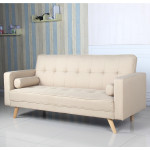 Paris Prix Canapé Convertible 3 Places Scandinave "Navya" Beige