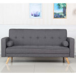 Paris Prix Canapé Convertible 3 Places Scandinave "Navya" Gris Foncé