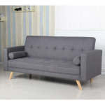 Paris Prix Canapé Convertible 3 Places Scandinave "Navya" Gris Foncé