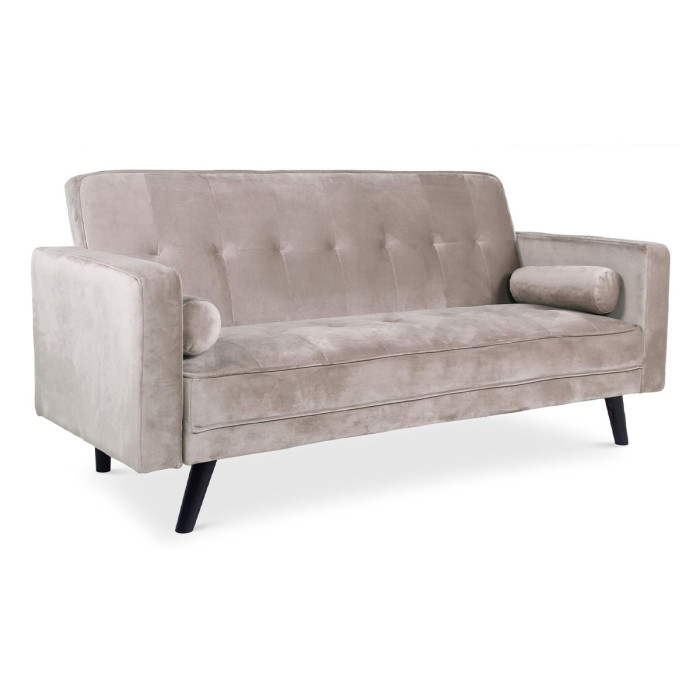 Paris Prix Canapé Convertible 3 Places Scandinave "Navya" Taupe