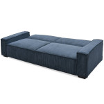 Paris Prix Canapé Convertible 3 Places Velours "Dudley" 230cm Bleu