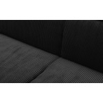 Paris Prix Canapé Convertible 3 Places Velours "Dudley" 230cm Noir