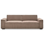 Paris Prix Canapé Convertible 3 Places Velours "Dudley" 230cm Taupe