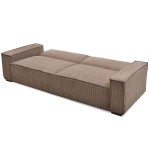 Paris Prix Canapé Convertible 3 Places Velours "Dudley" 230cm Taupe