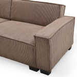 Paris Prix Canapé Convertible 3 Places Velours "Dudley" 230cm Taupe