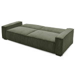 Paris Prix Canapé Convertible 3 Places Velours "Dudley" 230cm Vert