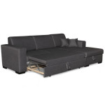 Paris Prix Canapé Convertible D'Angle Droit "Hip" 262cm Gris