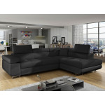 Paris Prix Canapé Convertible D'Angle Droit "Toms" 275cm Noir