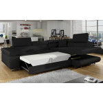 Paris Prix Canapé Convertible D'Angle Droit "Toms" 275cm Noir