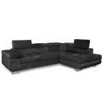 paris prix Canapé Convertible d'Angle Droit "Toms" 275cm Noir