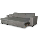 Paris Prix Canapé Convertible D'Angle Gauche "Hip" 262cm Gris Clair