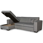 Paris Prix Canapé Convertible D'Angle Gauche "Hip" 262cm Gris Clair