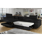 Paris Prix Canapé Convertible D'Angle Gauche "Toms" 275cm Noir