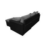 Paris Prix Canapé Convertible D'Angle Réversible "César" 227cm Noir & Gris