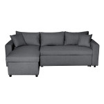 paris prix Canapé Convertible d'Angle Réversible "César" 227cm Gris Foncé