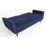 Paris Prix Canapé Convertible En Velours "Garry" 220cm Bleu