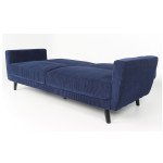 Paris Prix Canapé Convertible En Velours "Garry" 220cm Bleu