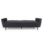 Paris Prix Canapé Convertible En Velours "Garry" 220cm Noir