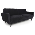 paris prix Canapé Convertible en Velours "Garry" 220cm Noir