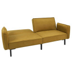 Paris Prix Canapé Convertible En Velours "Giulia" 198cm Jaune