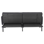 Paris Prix Canapé Convertible En Velours "Giulia" 198cm Noir