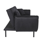 Paris Prix Canapé Convertible En Velours "Giulia" 198cm Noir