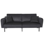 Paris Prix Canapé Convertible En Velours "Giulia" 198cm Noir