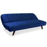 Paris Prix Canapé Convertible En Velours "Seattle" 180cm Bleu