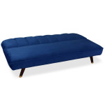 Paris Prix Canapé Convertible En Velours "Seattle" 180cm Bleu