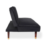 Paris Prix Canapé Convertible En Velours "Seattle" 180cm Noir