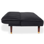 Paris Prix Canapé Convertible En Velours "Seattle" 180cm Noir