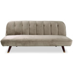 Paris Prix Canapé Convertible En Velours "Seattle" 180cm Taupe