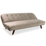 Paris Prix Canapé Convertible En Velours "Seattle" 180cm Taupe