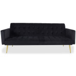 Paris Prix Canapé Convertible Velours "Tybio" 191cm Noir