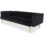 Paris Prix Canapé Convertible Velours "Tybio" 191cm Noir