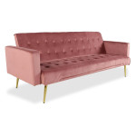 paris prix Canapé Convertible Velours "Tybio" 191cm Rose