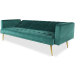 Paris Prix Canapé Convertible Velours "Tybio" 191cm Vert