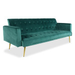 paris prix Canapé Convertible Velours "Tybio" 191cm Vert